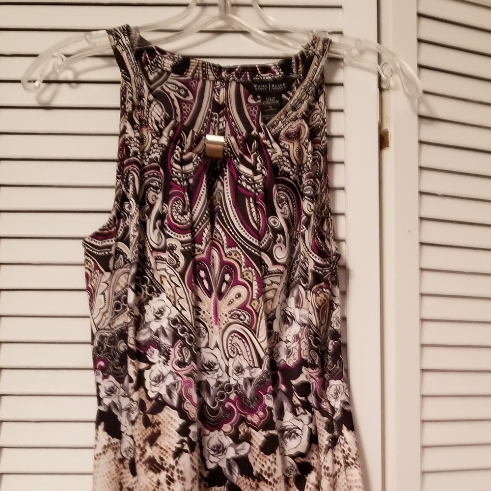 WHBM Silk Sleeveless Top Sz 6 Black Pink New